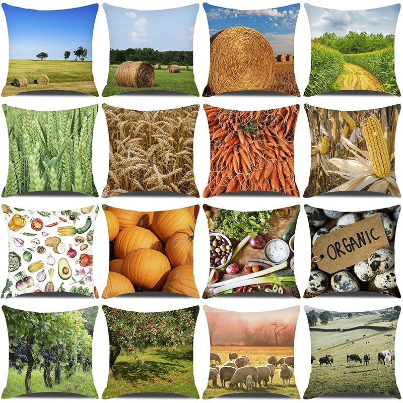 

Bucolic фермерский домашний декор, наволочка 45x45 см, украшение дивана, сиденья, наволочка, еда, бампер, урожай, наволочки с принтом