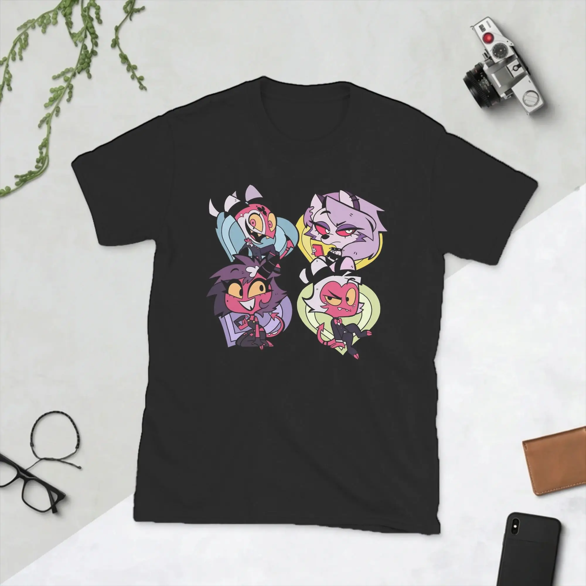 Men's T-Shirts Cartoon Helluva-Boss Loona Fun Pure Cotton Tees Short Sleeve  T Shirt Crew Neck Tops 4XL 5XL