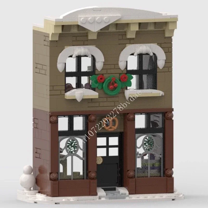 423PCS Winter Village Bakery MOC Creative street view Model Building Blocks Architecture DIY Education Assembly Model Toys Gifts