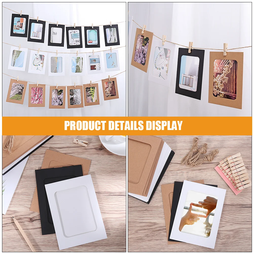 

1Set Retro Paper Picture Frames DIY Photo Display for Living Room Bedroom Home Decoration Stable Solid Craft Frame