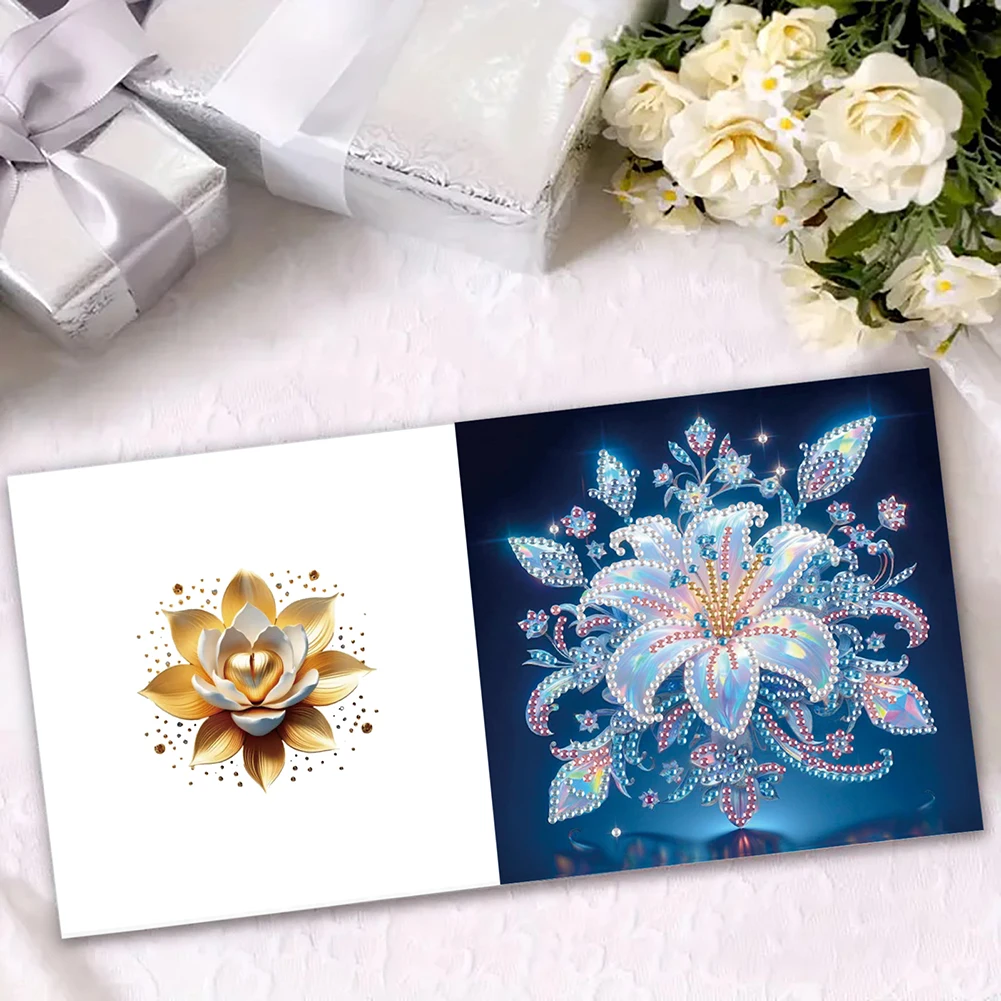 

6Pcs Tortoise Leopard Rhinestone Painting Card Kit Diamond Drawing Card Diamond Painting Greeting Card for Family Friends Gift