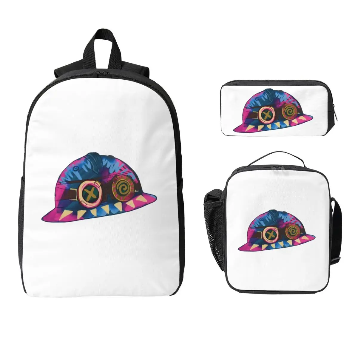 

Isha Hat Backpack Boys Girls BookBag School Bag Laptop Shoulder Bags 3ps Insulated Lunch Bag Pencil Case