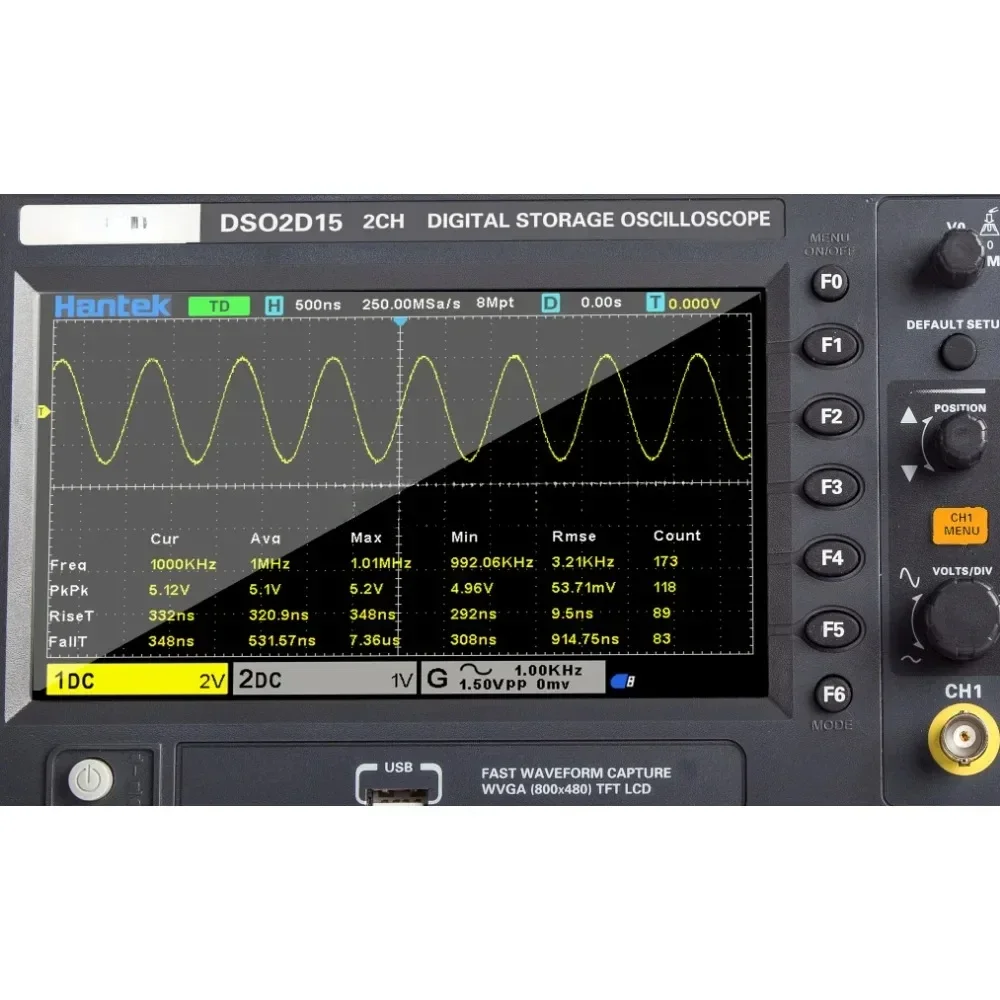 DSO2C10/2C15/2D10/2D15 – 100 MHz/150 MHz digitales Speicheroszilloskop und Signalgenerator