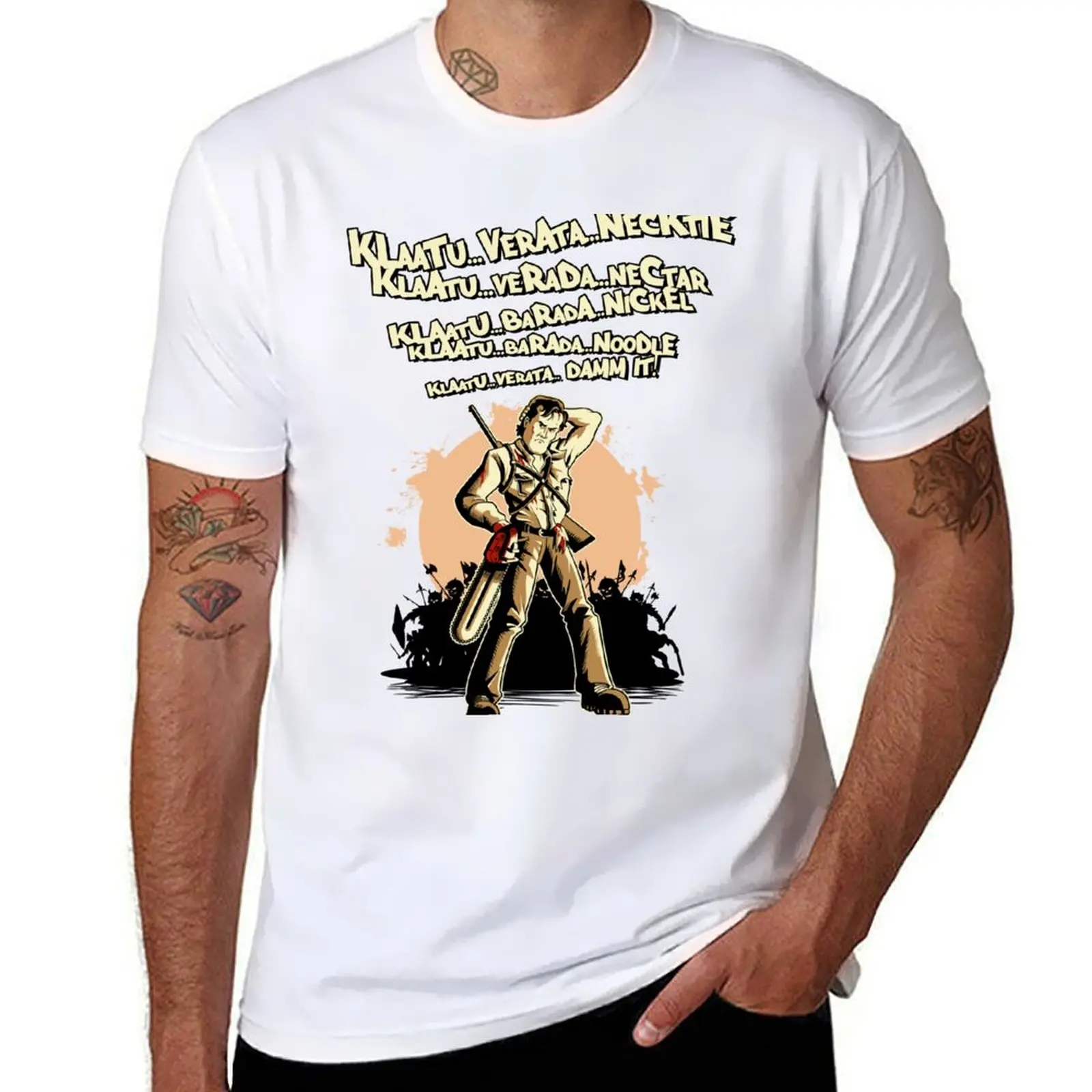 

Klaatu Barada Nikto T-Shirt man t shirt heavy cotton anime t shirts for man T-Shirt