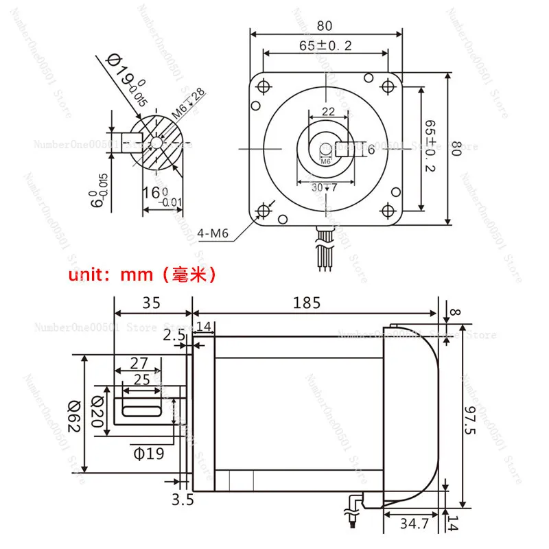 DC brushless motor 1200W high power 3000 high speed QW80BL00730-1200 small silent motor