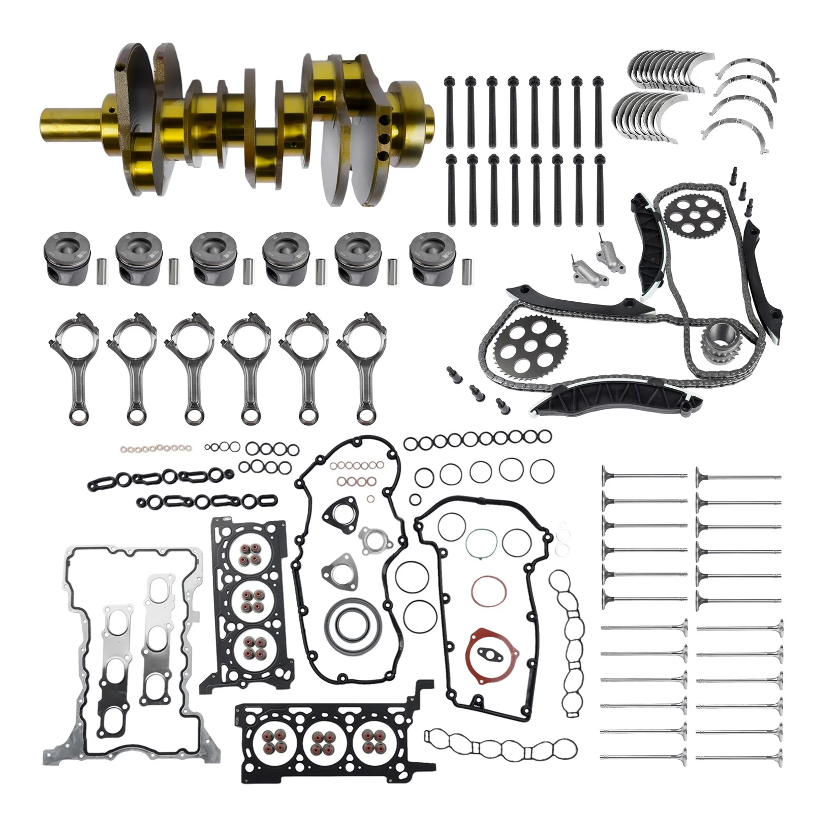 AP01 Engine Rebuild Kit Crankshaft Rods Timing For Jeep Chrysler Ram 1500 3.0 Diesel 68147233AA, 68147228AA 68147110AB, 68147110AA 68229163AA, 68229245AA, 68147095AA