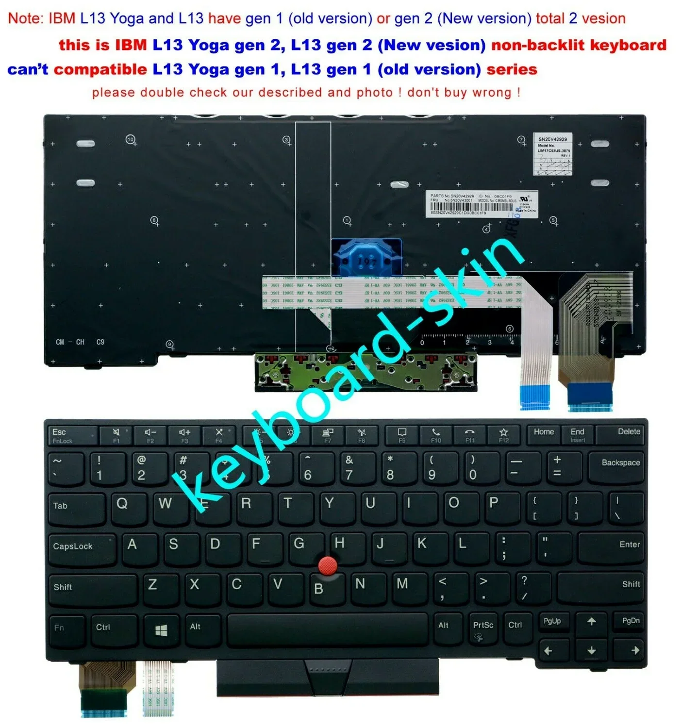 

Новинка для Lenovo IBM Thinkpad L13 Yoga Gen 2, L13 Gen 2, клавиатура США без подсветки