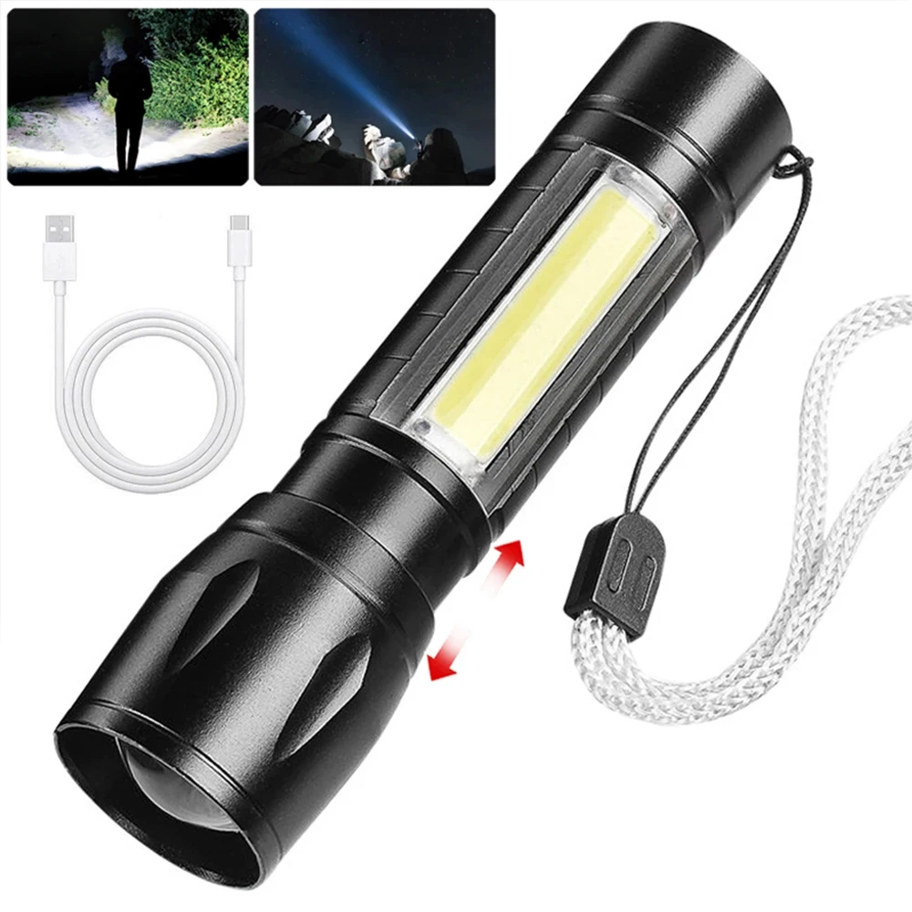 SKYRAY SK-511 Mini Led Flashlight COB Usb Rechargeable Pocket Torch Built-in 14500 Battery Ligt IPX4 Waterproof Lampe