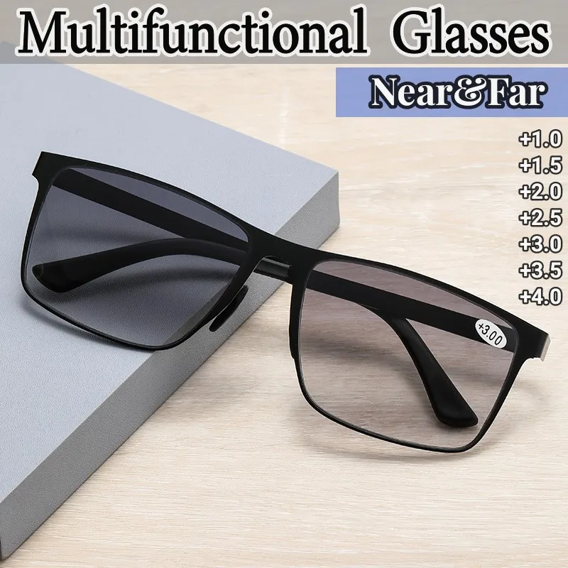 Progresive Multifocal Glasses Women Men Business Multifunction Reading Glasses Near Far Presbyopia Eyeglasses Outdoor Sunglasses