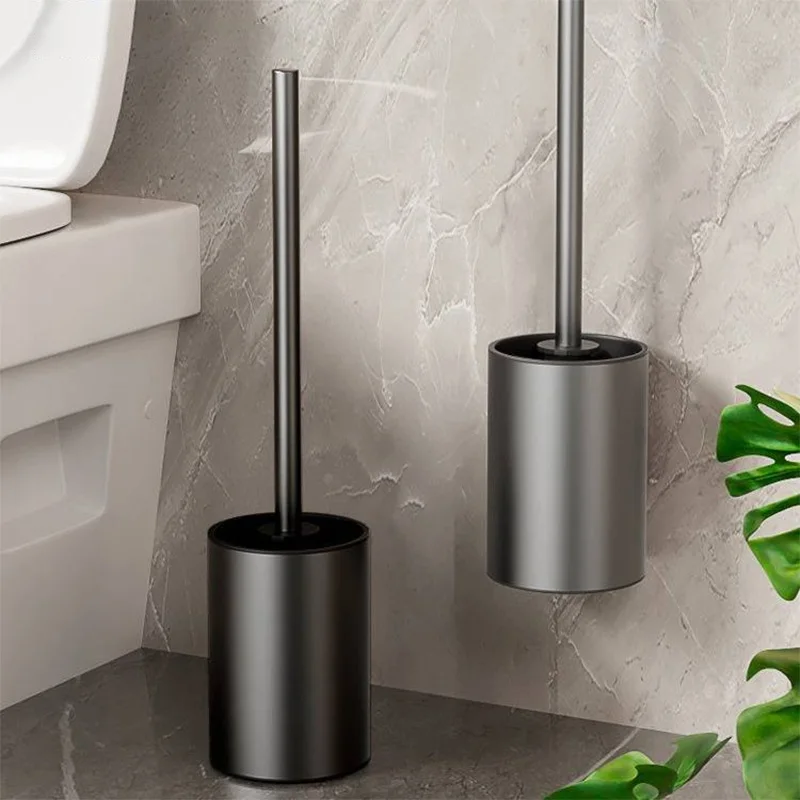 

Toilet Brush Holder Set Bathroom Wall Mounted Hanging WC Clean Tool Vertical Stand Long Handle Toilet Wash Brush