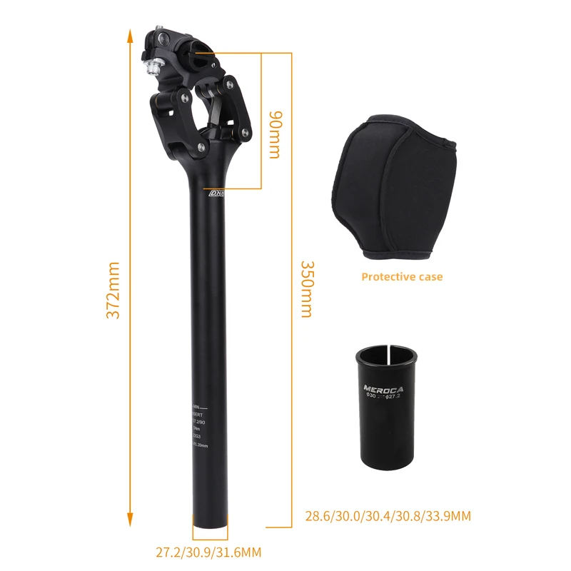 DNM Bike Seatpost with Shock Absorber 27.2mm/30.9mm/31.6mmx350mm Suspension Seat Post CNC Aluminum Alloy Bicycle Seat Tube