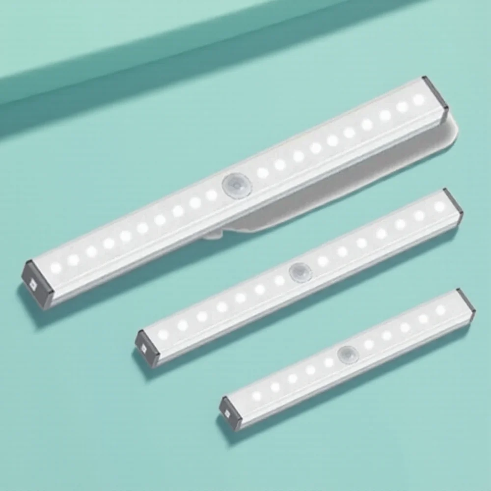 

USB Rechargeable LED Motion Sensor Closet Lights Night Lamp 2 Iron Sheets for Cabinet Wardrobe Staircase Garden