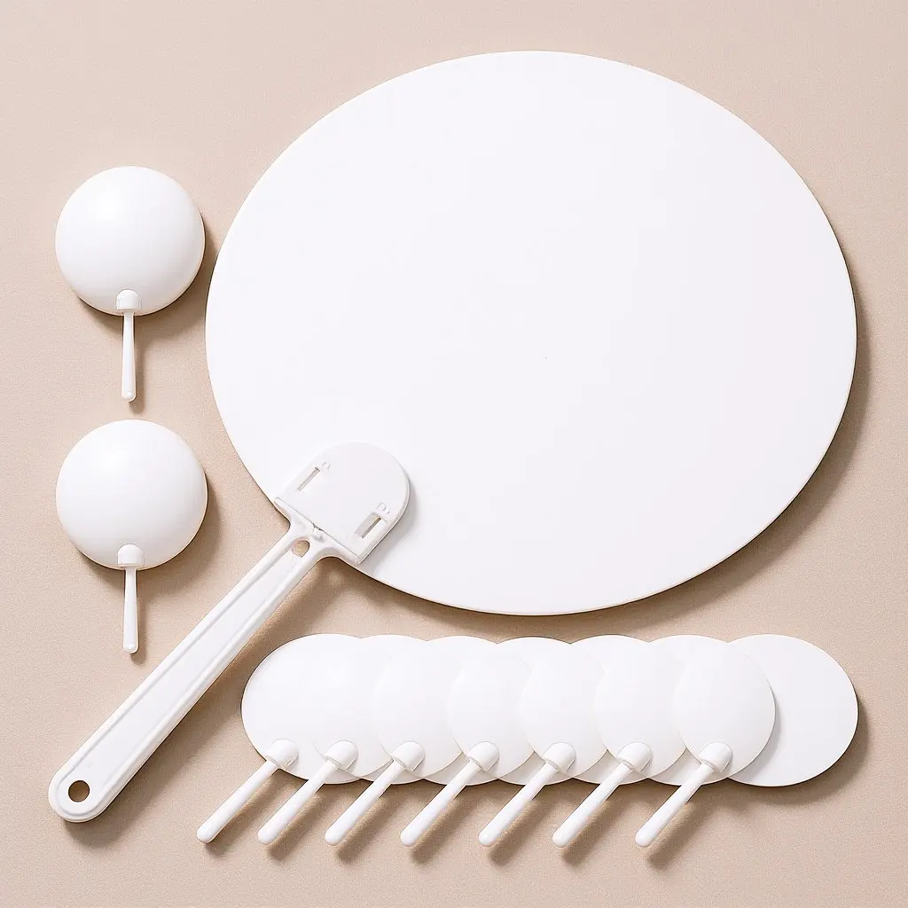 10Pcs Round Transparent Blank Hand Fan DIY Graffiti Fan for Creative Painting Craft Activity Summer Refreshment Dance Prop