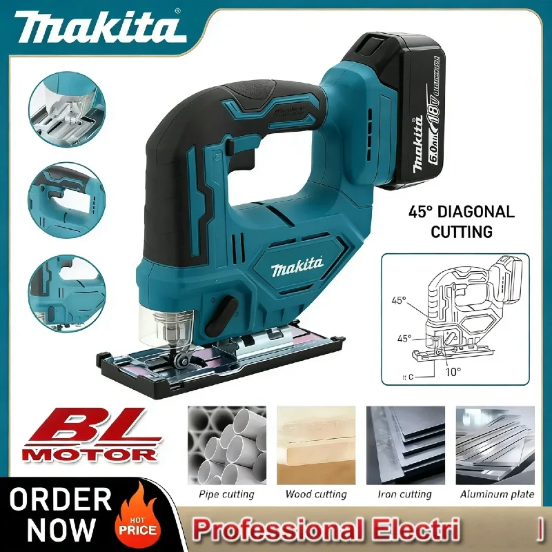 

DJV182Z Makita Brushless 340W Jigsaw Electric Jig with Saw Blade Cordless Barrel Handle Jigsaw Tool