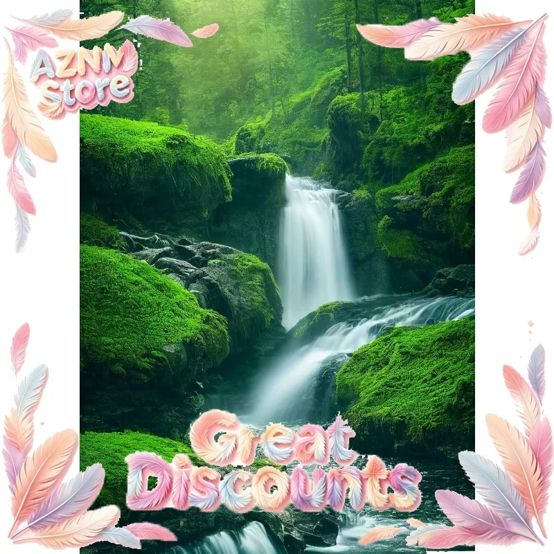 2026 Natural Landscape Spectacular Waterfall Canvas Painting Green Tree Forest Posters Wall Art Prints Home Decor 