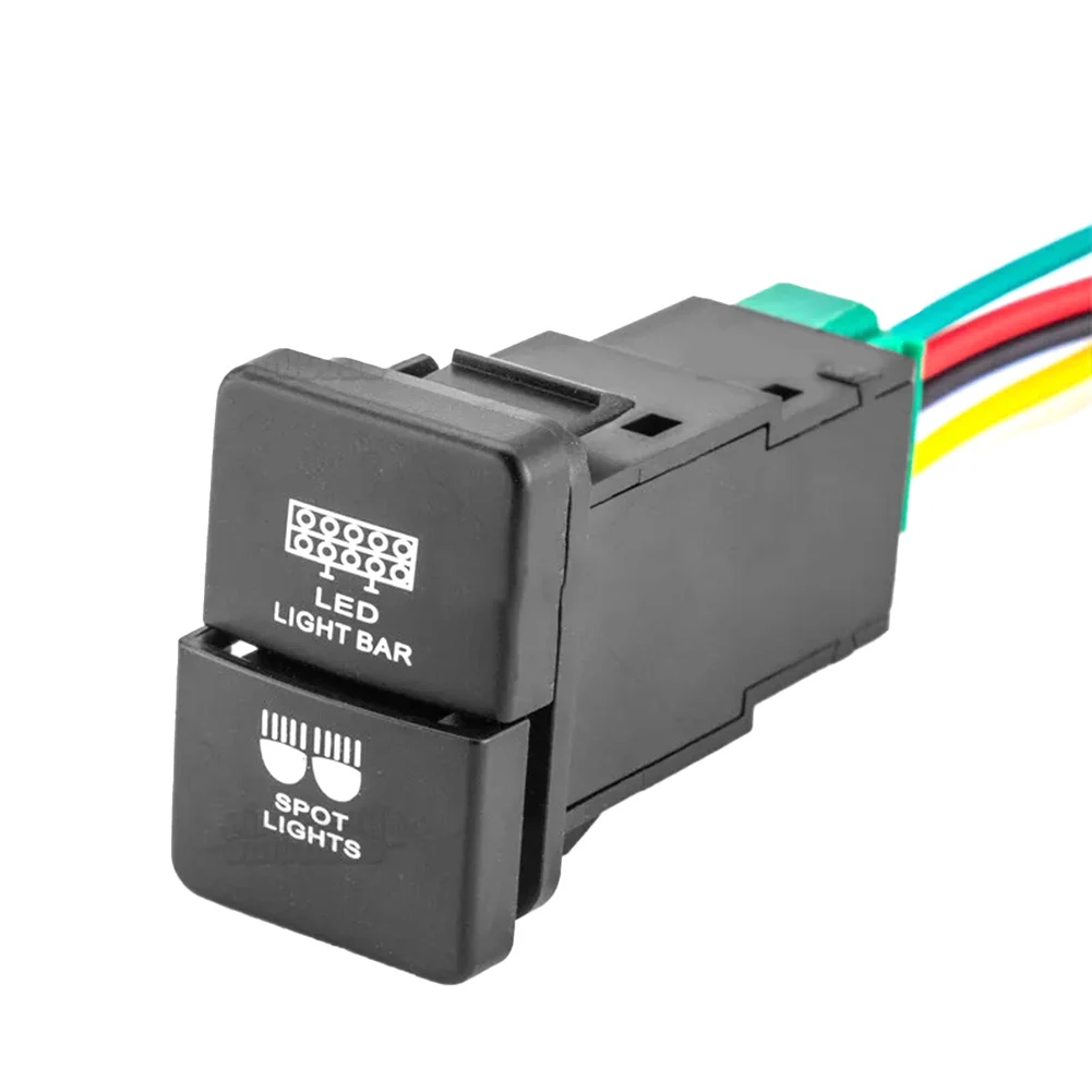 

Car Accessories Dual Push Switch Nighttime Visibility As Shown In The Figure Off-road Visibility Wire Kit Included