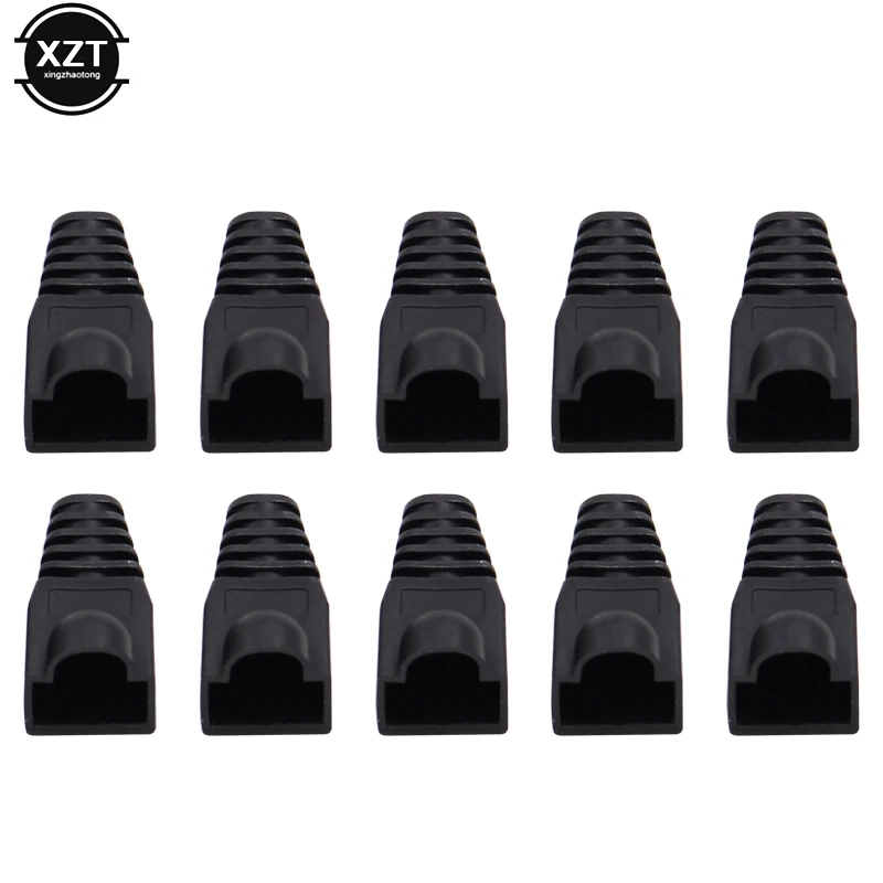 50 Stück schwarze Kofferraumkappe Steckerkopf für RJ45 Cat5/6 Kabelstecker Modulares Netzwerk