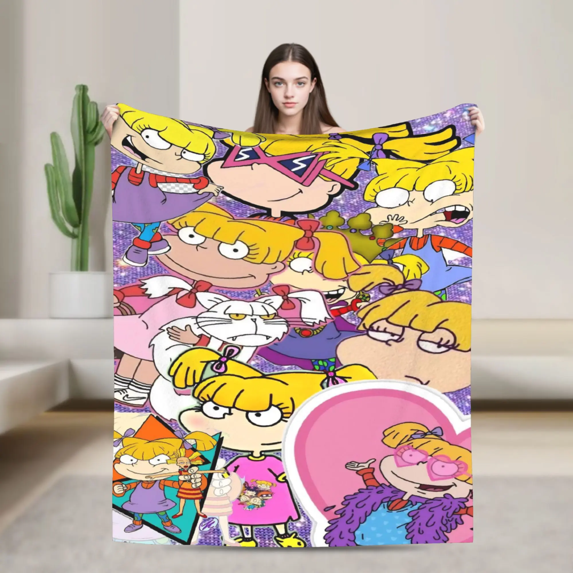 Rugrats التوائم فيل آند ليل طباعة بطانية جودة الدافئة رمي بطانية الخريف التخييم الأريكة كرسي أريكة سرير الجدة المفرش