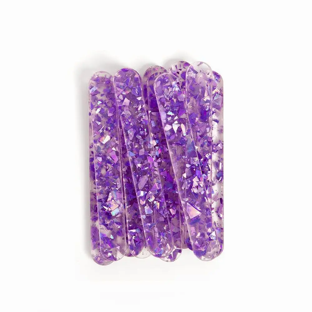 10Pcs Clear Sequins Reusable Popsicle Sticks Ice Cream Sticks Acrylic Cakesicle Ice Pop Candy Ice Creamsicle