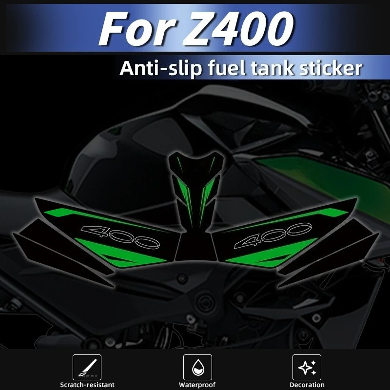 

FLL SET For Kawasaki Z400 Fuel Tank Fishbone Stickers Scratch-Shield Waterproof Easy-Install Custom Modification Decals