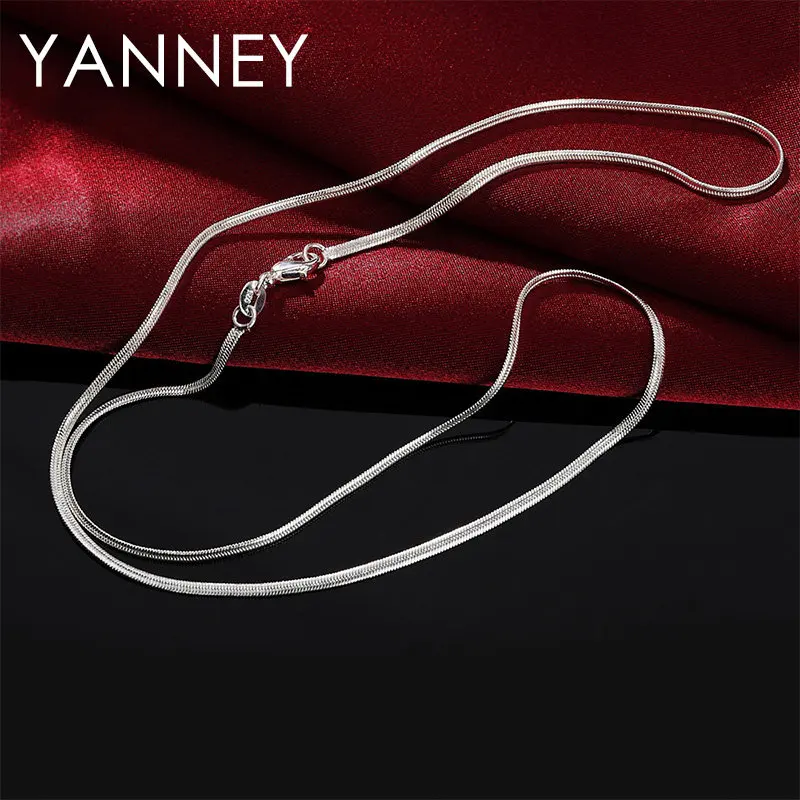 New Arrival 925 Sterling Silver Necklace For Women 2MM 16-30 Inches Side Snake Necklace Fashion Wedding Gift Jewelry Wholesale