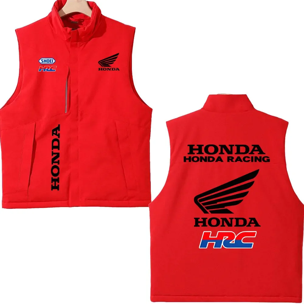 2025 Honda Racing Printed Cotton-Padded Vest Autumn Winter Men's Women's Outdoor Motorcycle Jacket Street Fashion Warm Clothing