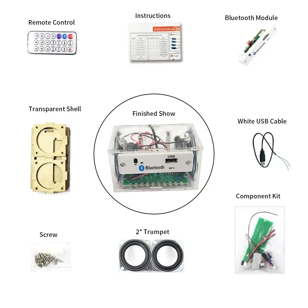 DIY 15W Electronic Kit Components Speaker Bluetooth Speaker Kit Soldering Project Practice Soldering Assembly