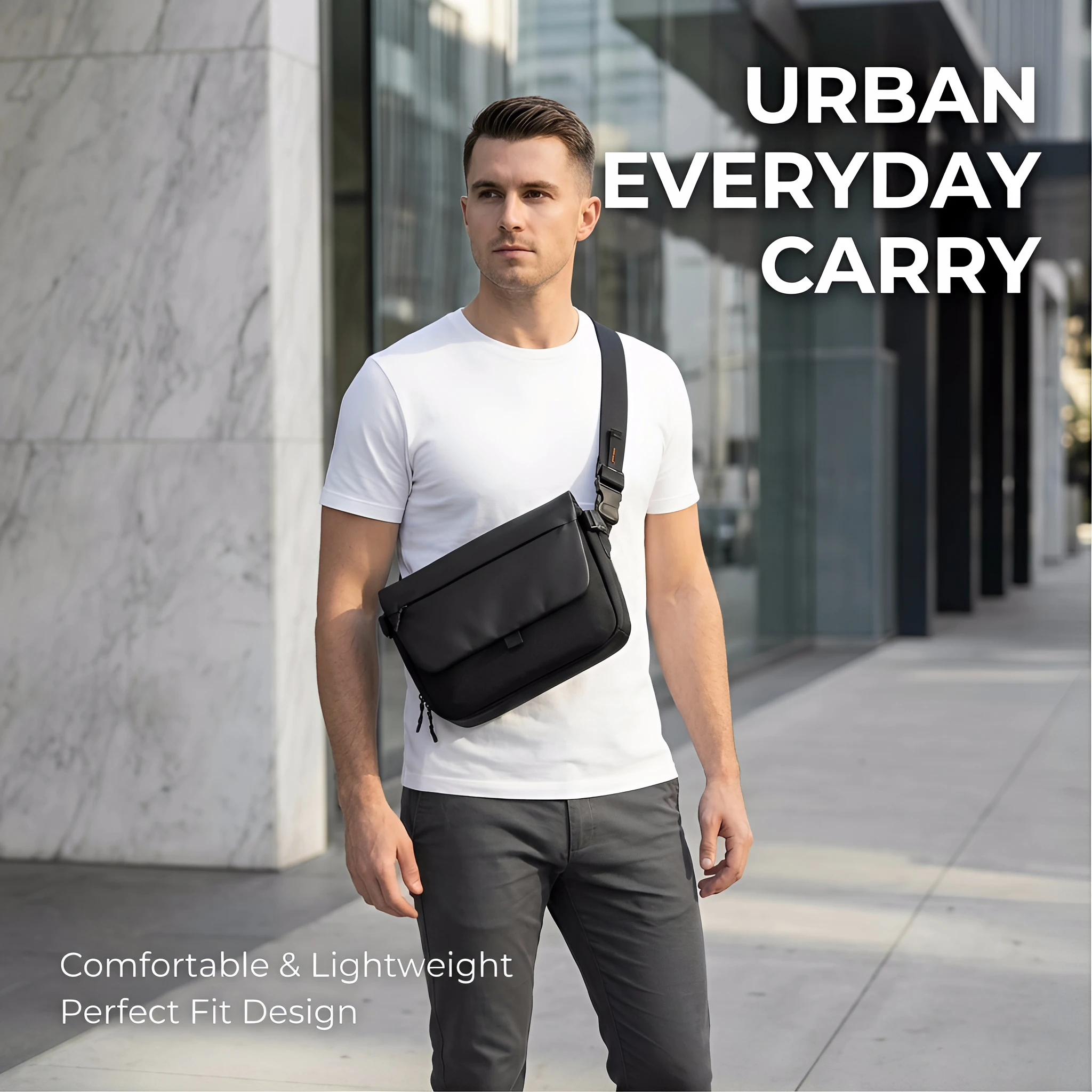 ReeYee A6 4.5L Large Sling Bag, Durable Cordura Waterproof Crossbody Pack, Smart Organization Anti-Theft Shoulder Bag