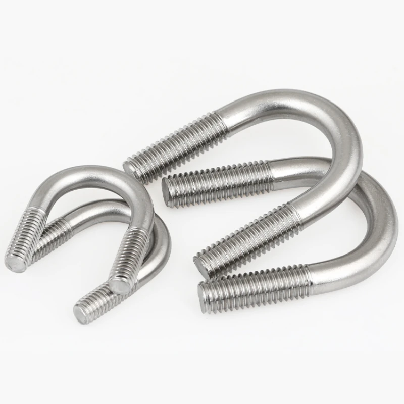 M6 M8 M10 M12 304 A2 Stainless Steel Round Bend U-Bolt U-Screw U-shaped Clamp Pipe Tube Fixing Buckle Clip Strap
