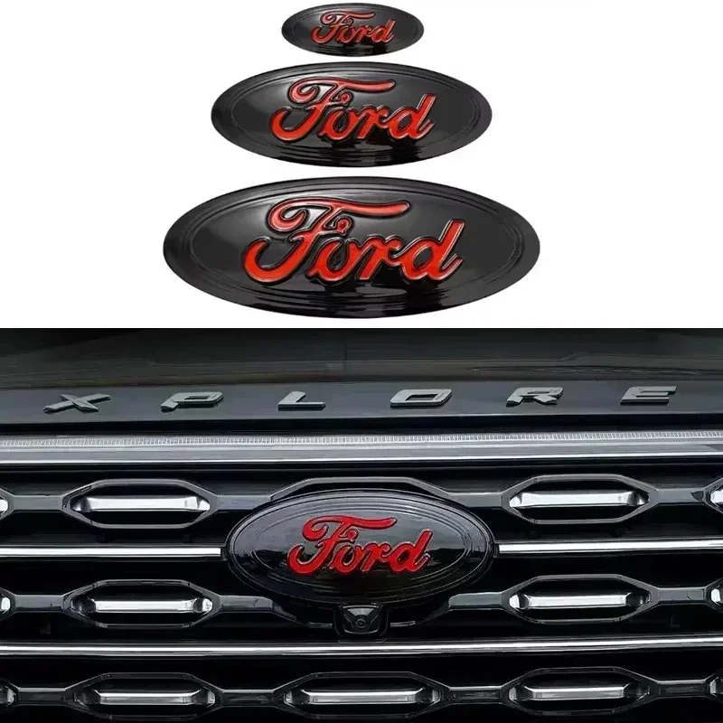 

Металлическая передняя решетка автомобиля, задний значок, эмблема рулевого колеса для Ford Explorer Focus Escape ST Kuga Mondeo Focus Edge Taurus Equator