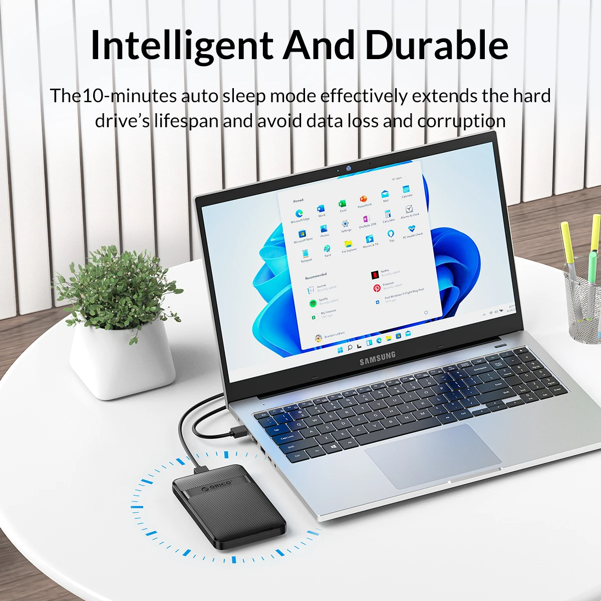 ORICO 2,5'' Festplattengehäuse Werkzeuglos 5Gbps USB zu SATA Externes Festplattengehäuse für 2,5 Zoll 7mm 9,5mm SSD HDD Max 6TB – Detail 7