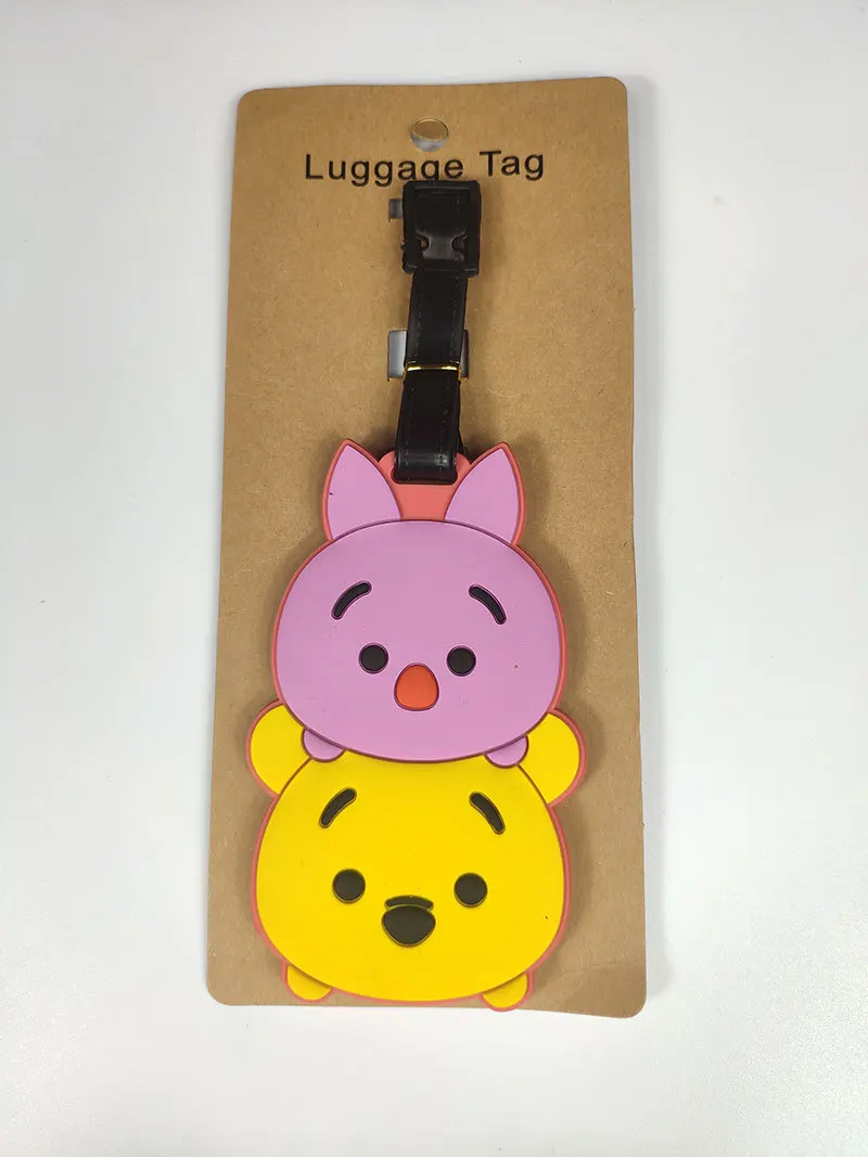 Etiqueta de Gel de sílice para equipaje, accesorio de viaje clásico de dibujos animados de Disney, soporte para identificación de maleta, etiqueta