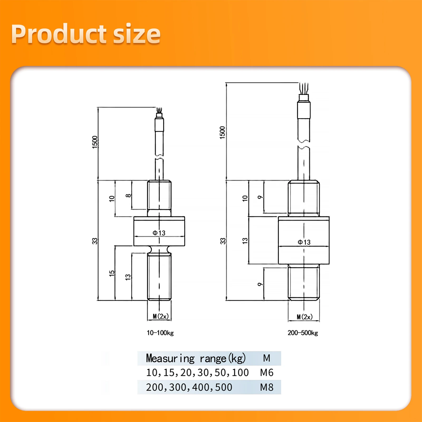 Mini Sensor de celda de carga con indicador de pantalla, Sensor de celda de carga de compresión de pesaje, 10KG, 20KG, 30KG, 50KG, 100KG, 200KG, 300KG, 500KG