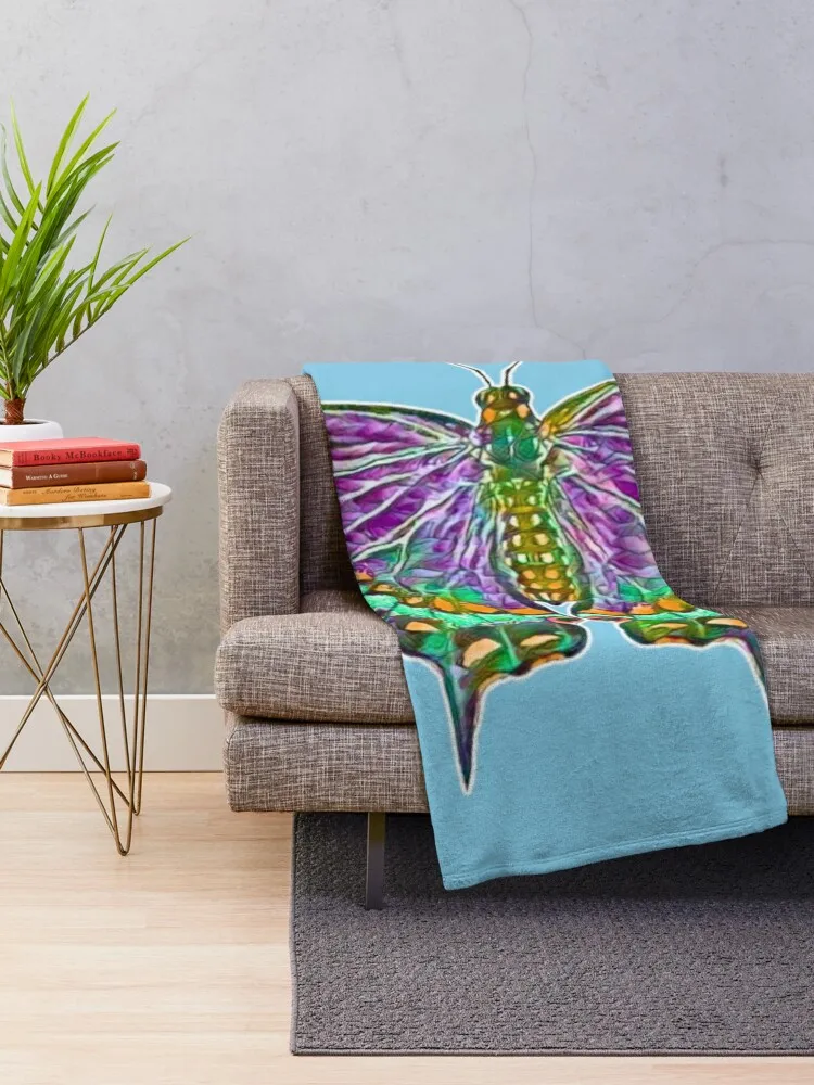 Eastern Black Swallowtail Butterfly - Whimsical (Simplistic) Throw Blanket Soft Decorative Throw Blankets