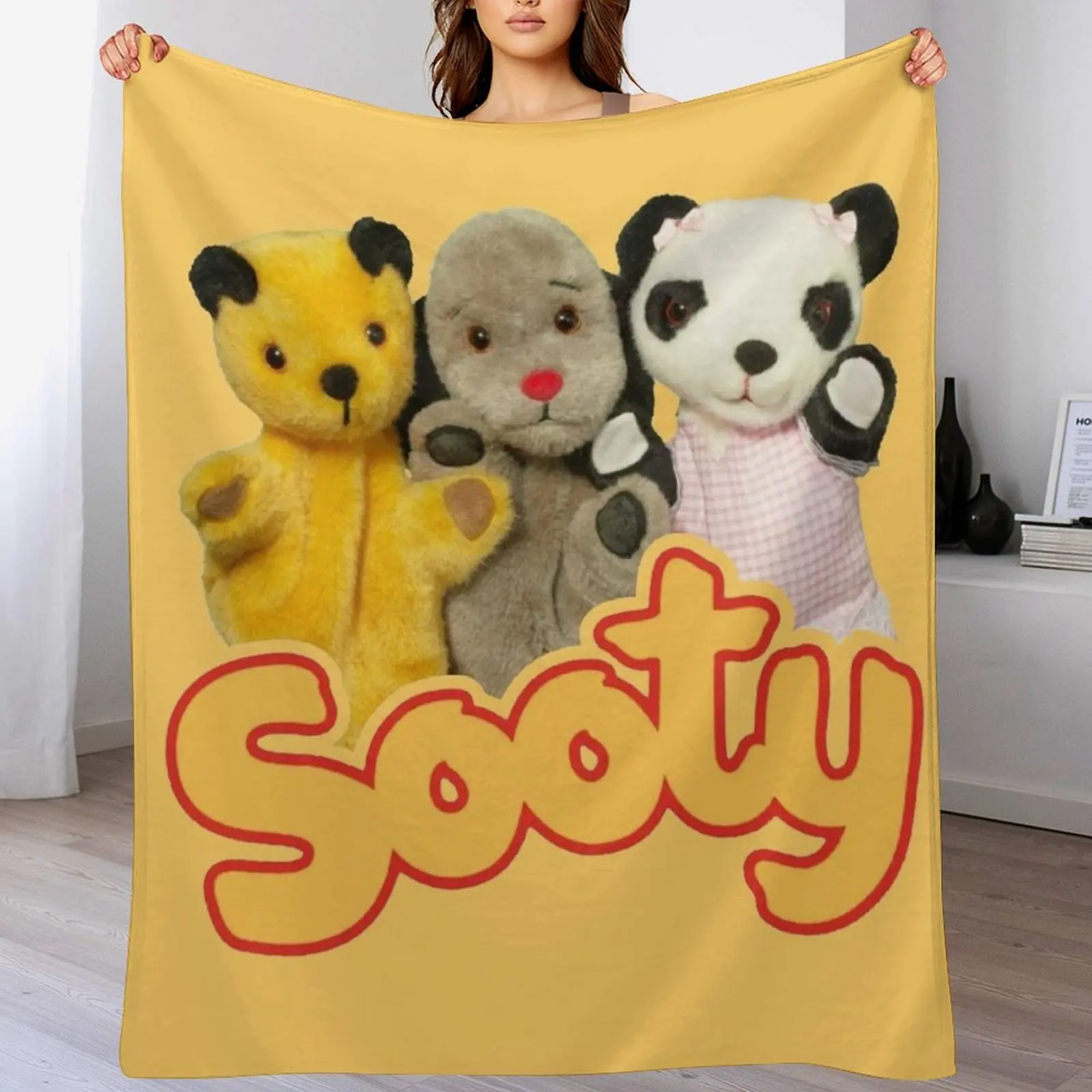 Sooty and sweep Throw Blanket Luxury Plush Blankets Sofas Of Decoration christmas gifts Blankets