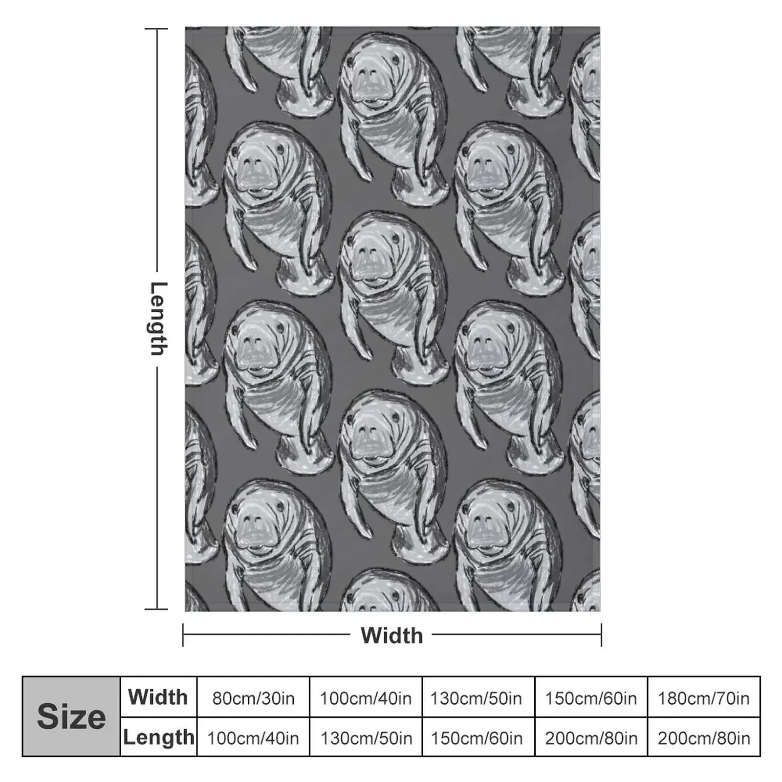 Artwork of a Manatee Throw Blanket Soft Sofa Quilt Blankets