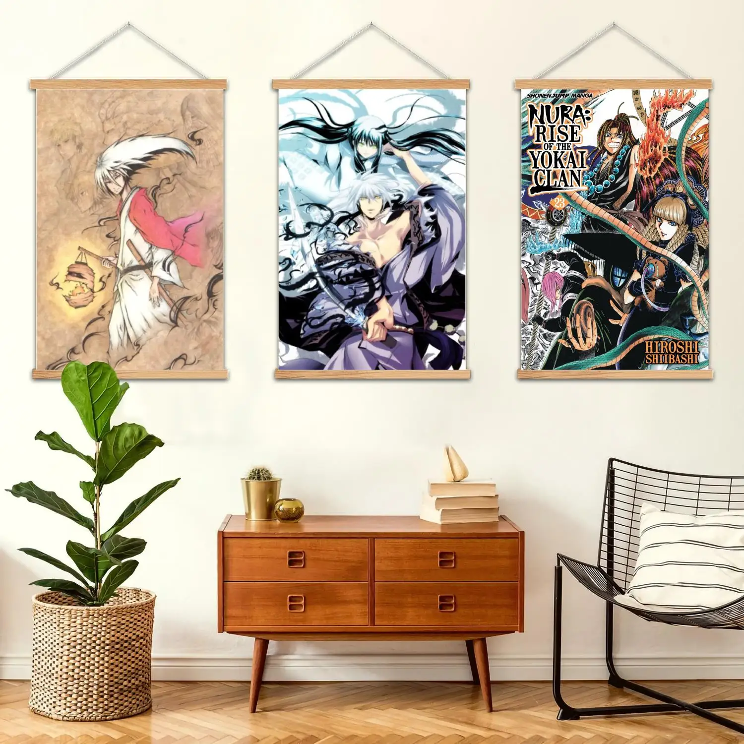 nura manga Framed Wall Painting Canvas Art Poster and Wall Art,  Modern Family Bedroom Decor, Posters,Decorative painting