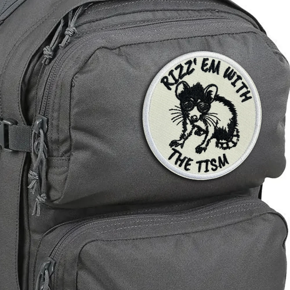 Parche táctico ratón dibujos animados bordado con velcro MOLLE