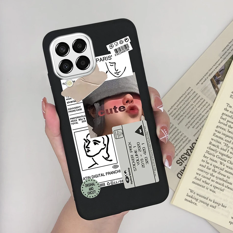For Samsung Galaxy M33 5G Case Heart Cartoon Silicone Matte Shockproof Phone Cover For SamsungM33 GalaxyM33 M 33 Funda Shell TPU