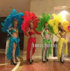 Feather Performance Dress Women Opening Festival Samba Dance Stage Carnival Sexy