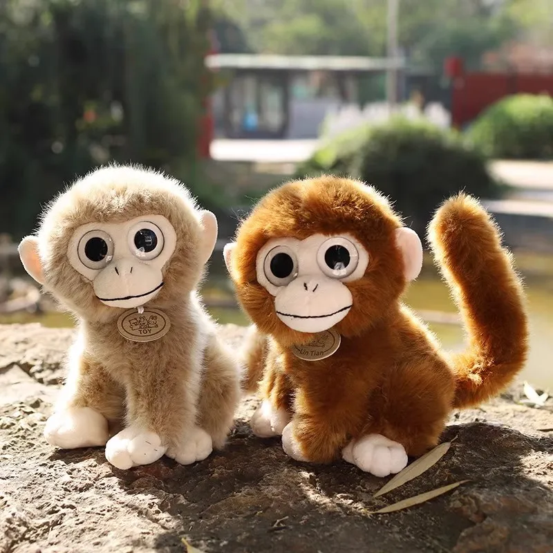 Simulated Animal Big Eyes Golden Snub-nosed Monkey Wild Nature Zoo Forest Model Plush Toy Stuffed Doll Boy Girl Friend Gift