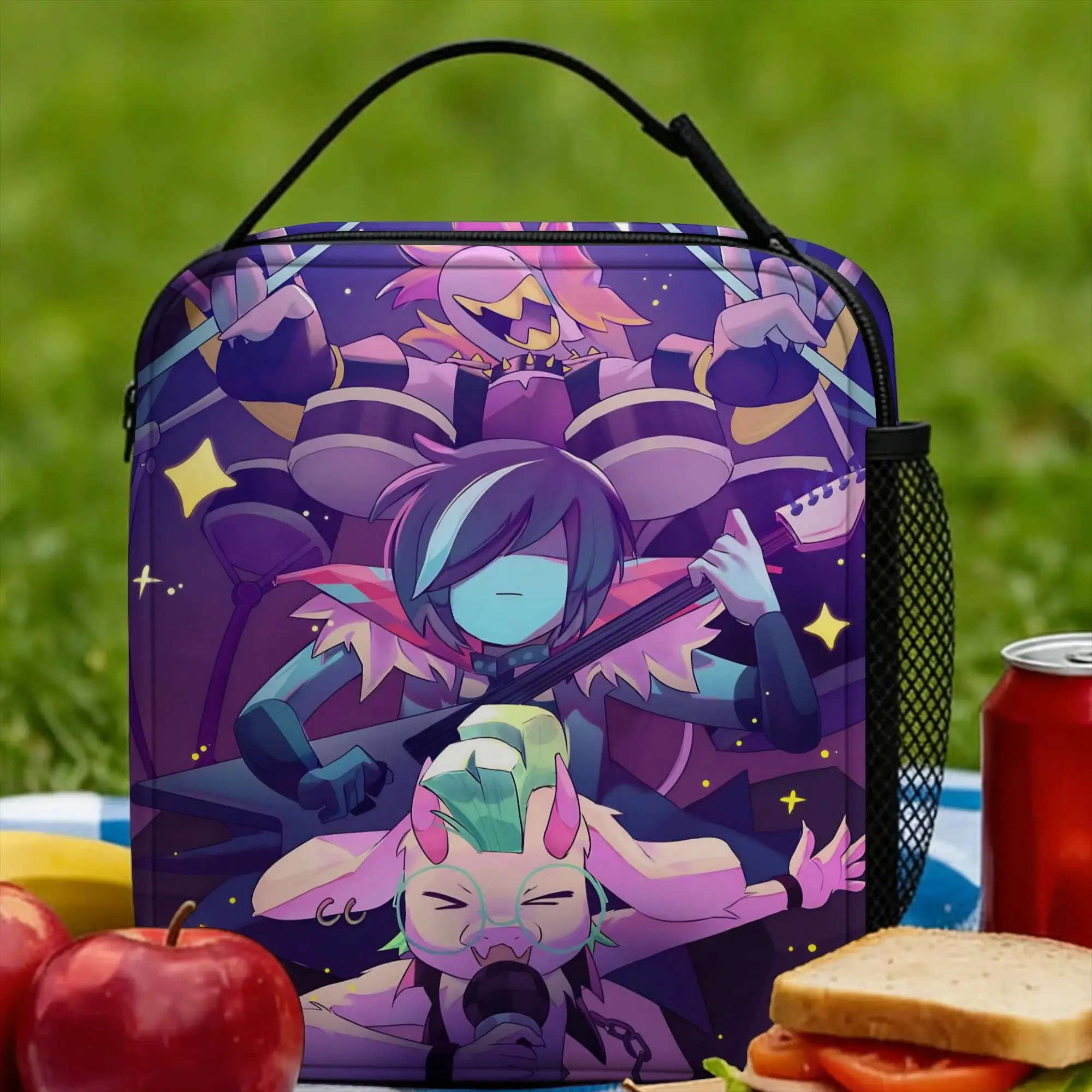 Deltarunes Ralsei Kris Susie Insulated Lunch Bag Cooler Bag Reusable,Meal Container Video Game Leakproof Tote Lunch Box