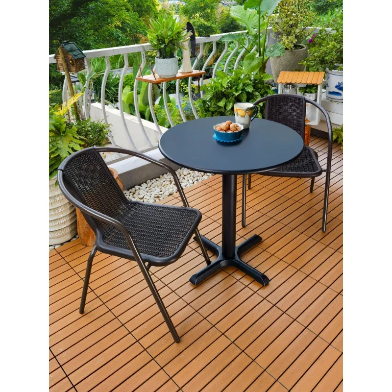 

Outdoor balcony table and chairs three-piece leisure small coffee table plastic chair terrace