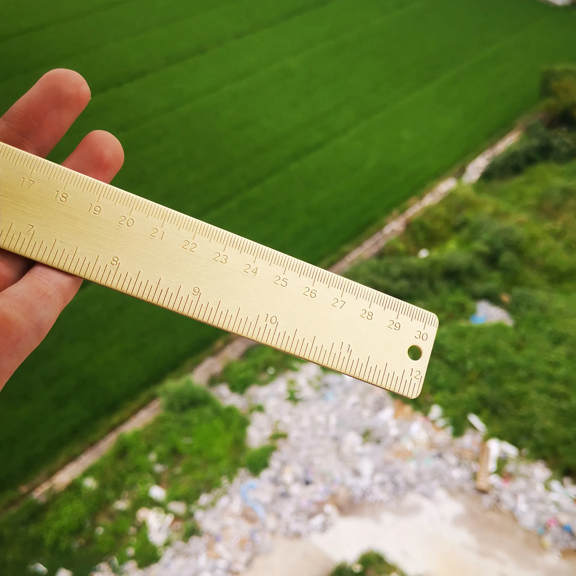 30CM Brass Straight Ruler Chancery Geometric Metal Copper Rulers Drawing Painting Tools Office School Stationery