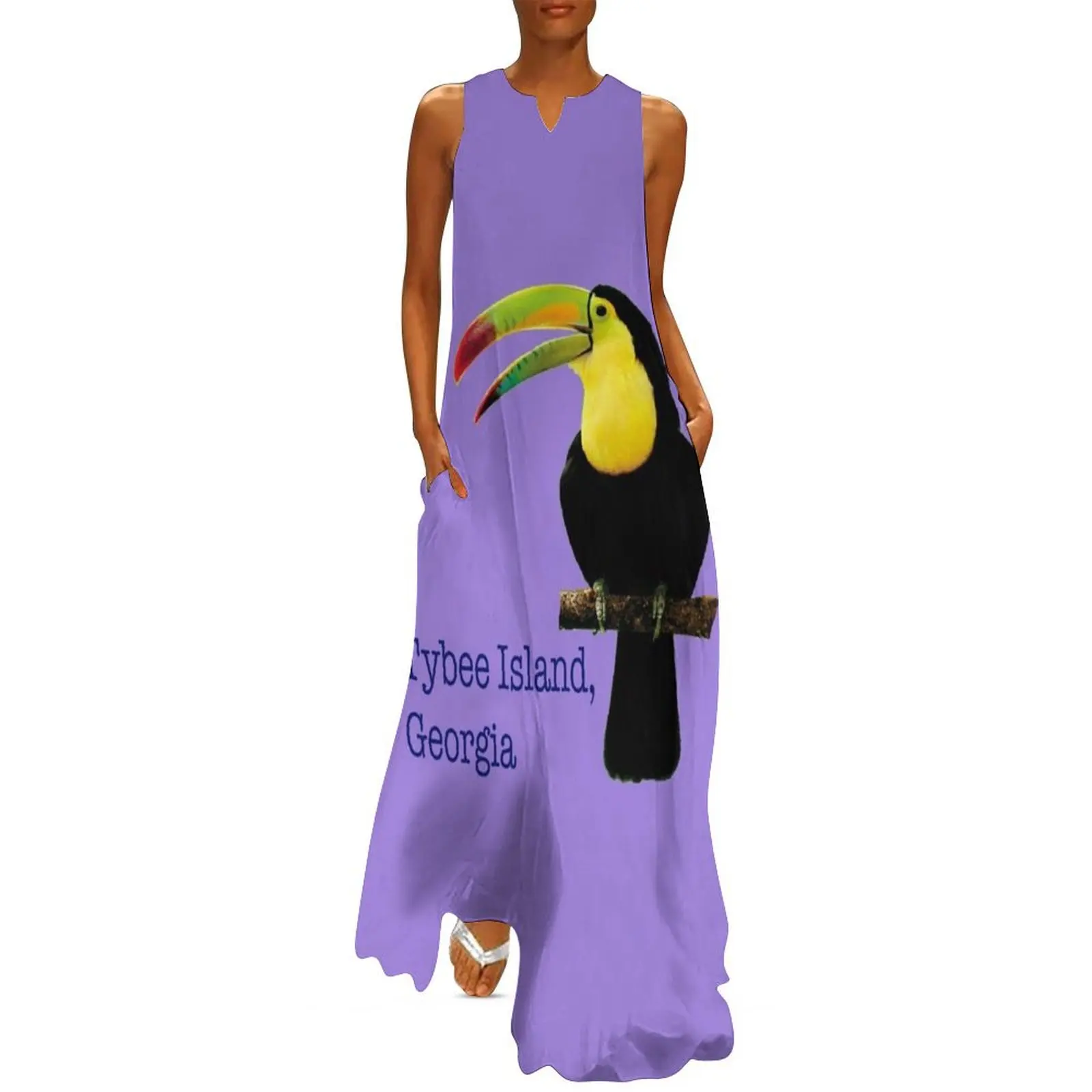 

Toucan Design, Tybee Island, Georgia, Beach, Fun Long Dress dress summer 2025 women clothes for women