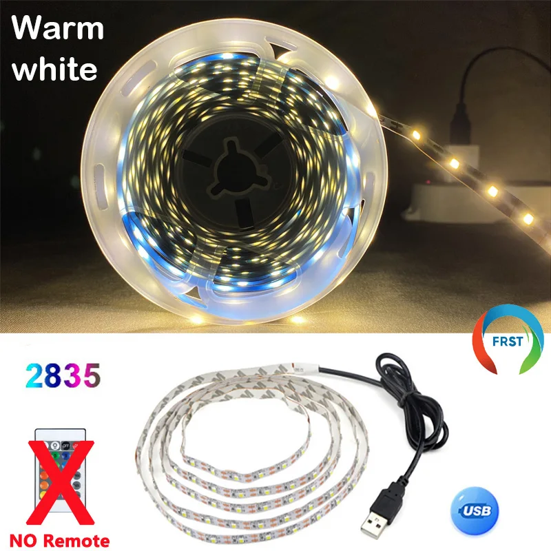 DC 5V USB LED Strips 2835 White Warm White RGB Tira LED Strip Light TV Background Lighting Tape Home Decor Lamp 1-5m