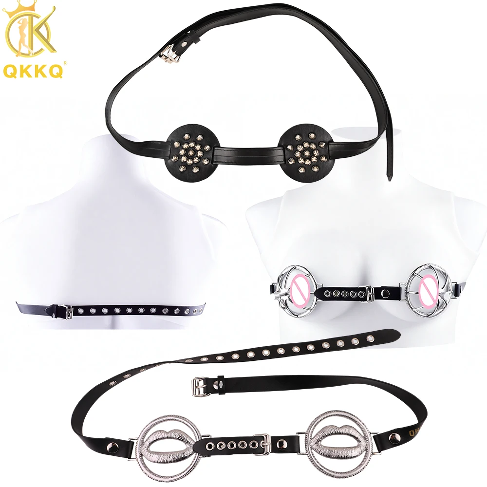 QKKQ Strapon BDSM soutien-gorge érotique poitrine réglable Bondage mamelon taquin poitrine capuche jouet sexuel pour les femmes Masturbation jouer accessoires