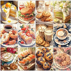 Momoart Cake Cookie Diamond Painting Landscape Kit Cartoon Embroidery Picture Rhinestones Mosaic Food DIY Holiday Gifts