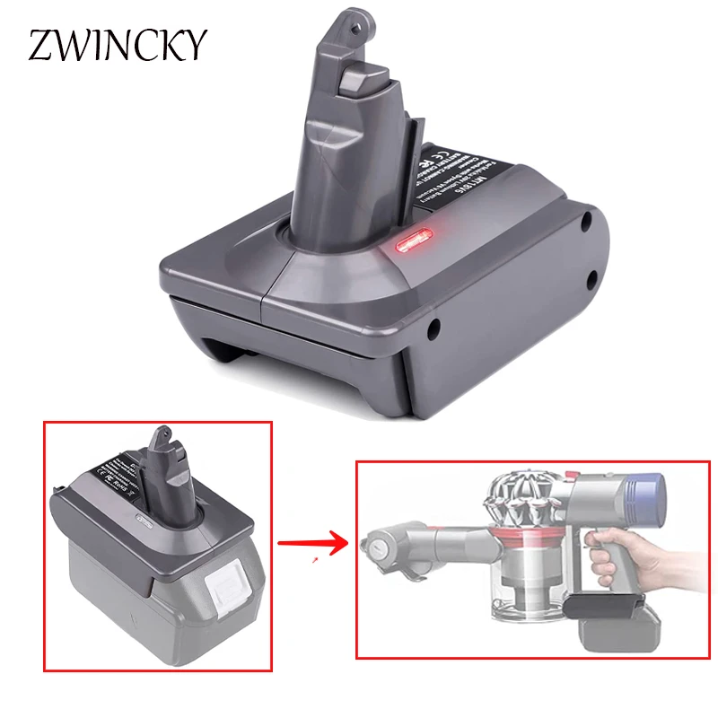 Adaptador convertidor de batería MT18V6 para Makita, convertidor de batería de iones de litio de 18V para Dyson V6 SV04 SV03 DC59 DC58 DC62 SV09 SV05