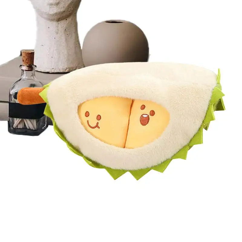 Peelable Durian Plush Fruit Throw Pillow Creative Detachable Durian Toy Peeling Fruit Durian Soft Pillow For Kids And Adults